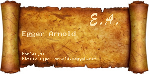 Egger Arnold névjegykártya